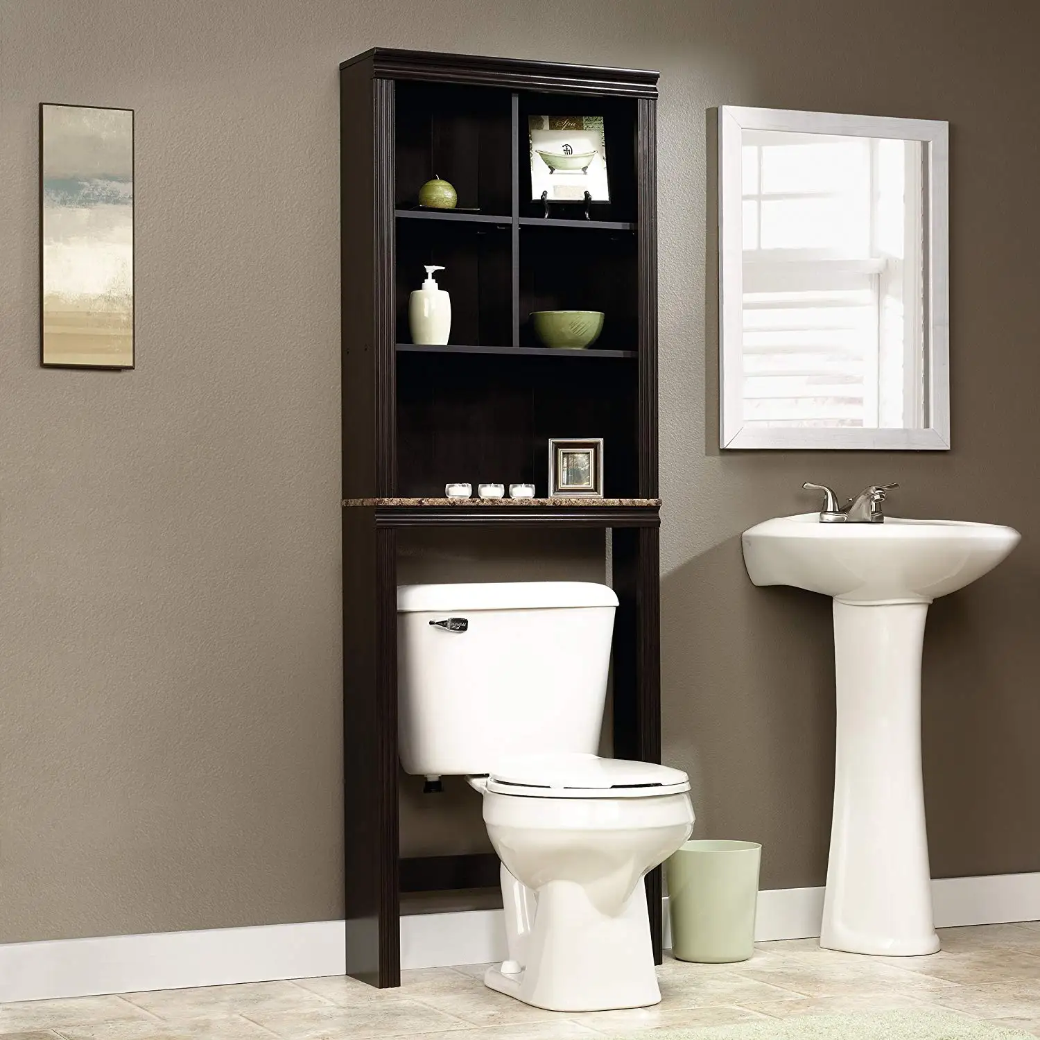 
bathroom over the toilet storage cabinet 