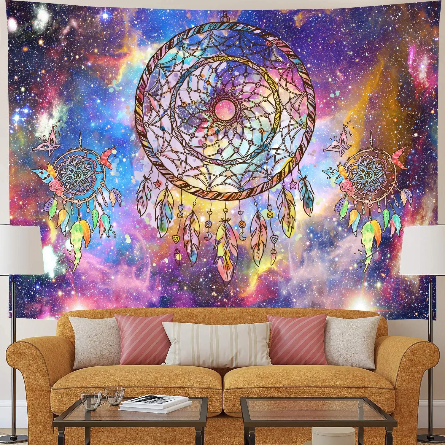 2023 Hot sale wholesale digital printing moon phase spiritual Bohemian blue sun moon tapestry psychedelic Tapiz wall hanging