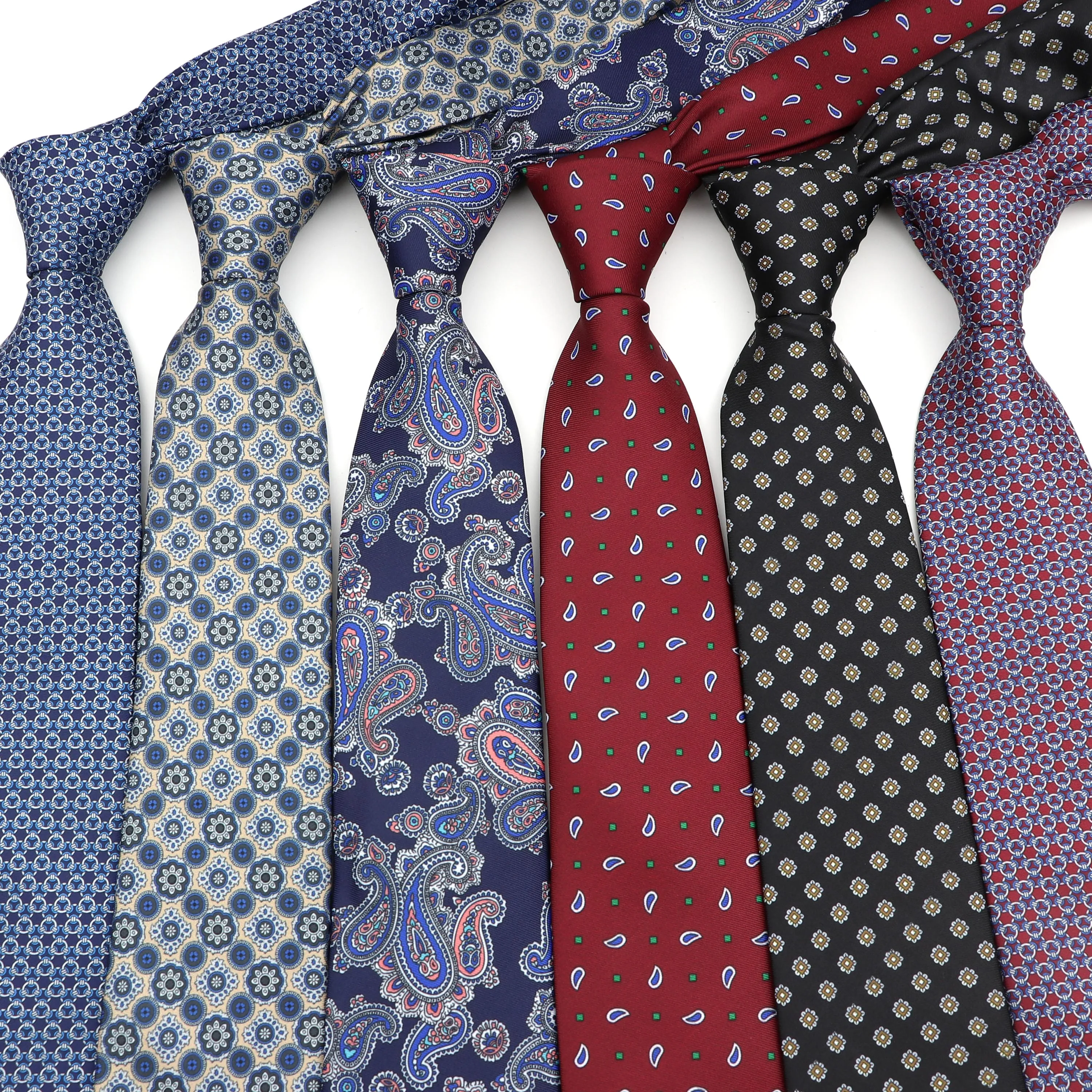 Мягкий мужской галстук в полоску из полиэстера с пейсли тонкий деловой маленький дизайнерский шириной 6 см как шелк