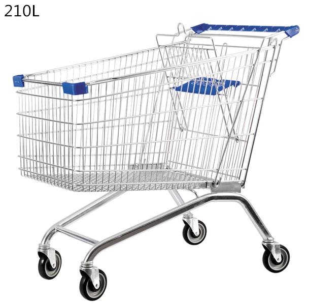 Custom Volume Metal Mesh Supermarket Shopping Trolley Carts