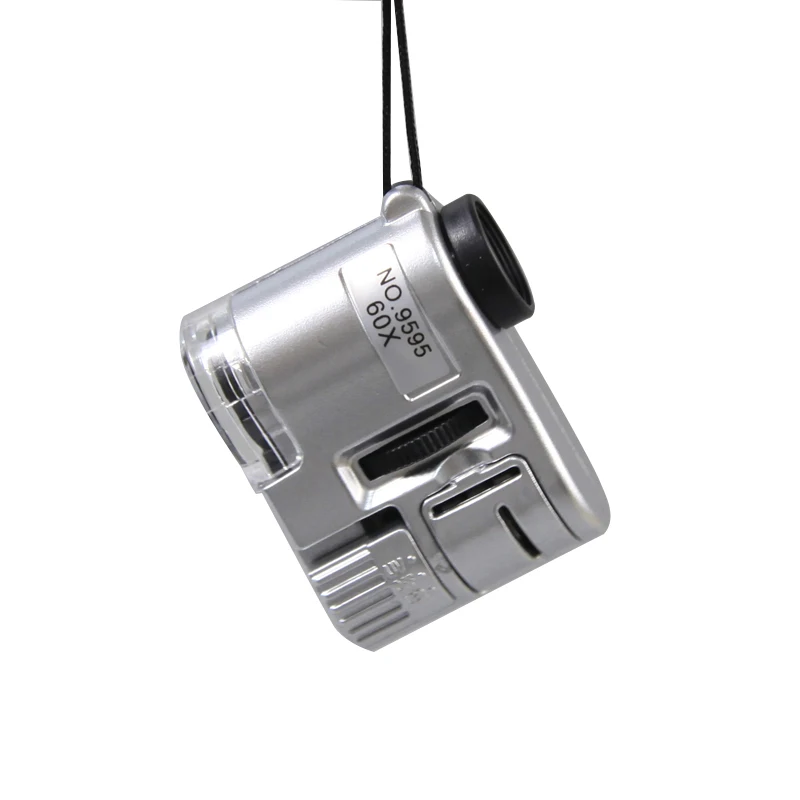 NO.9595 60X Portable Mini microscope with LED for Cash Jewelry Detection