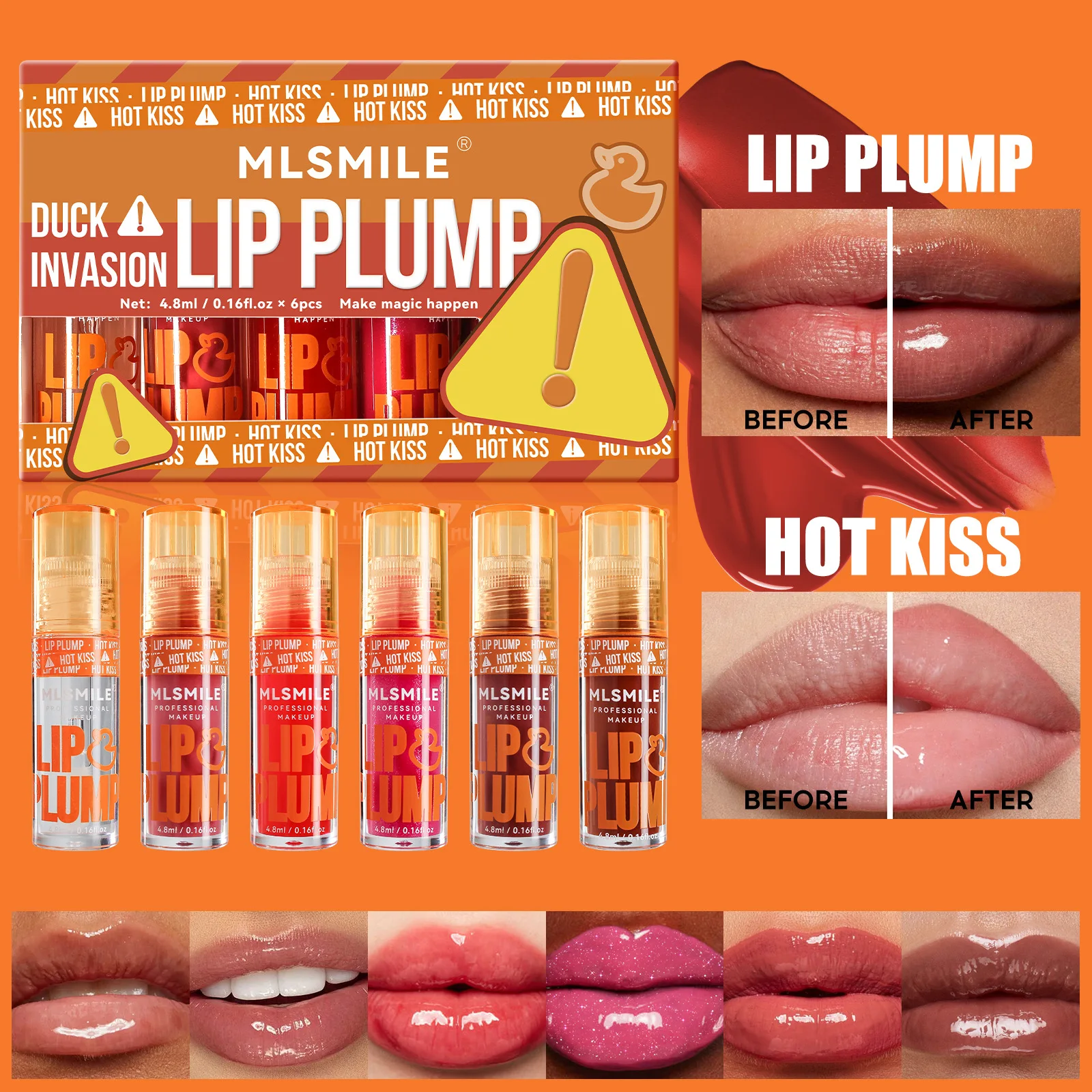 Makeup Factory private label 6pcs set lip glaze  lip oil plump lip gloss moisturizing nourishing liquid lipstick wholesale