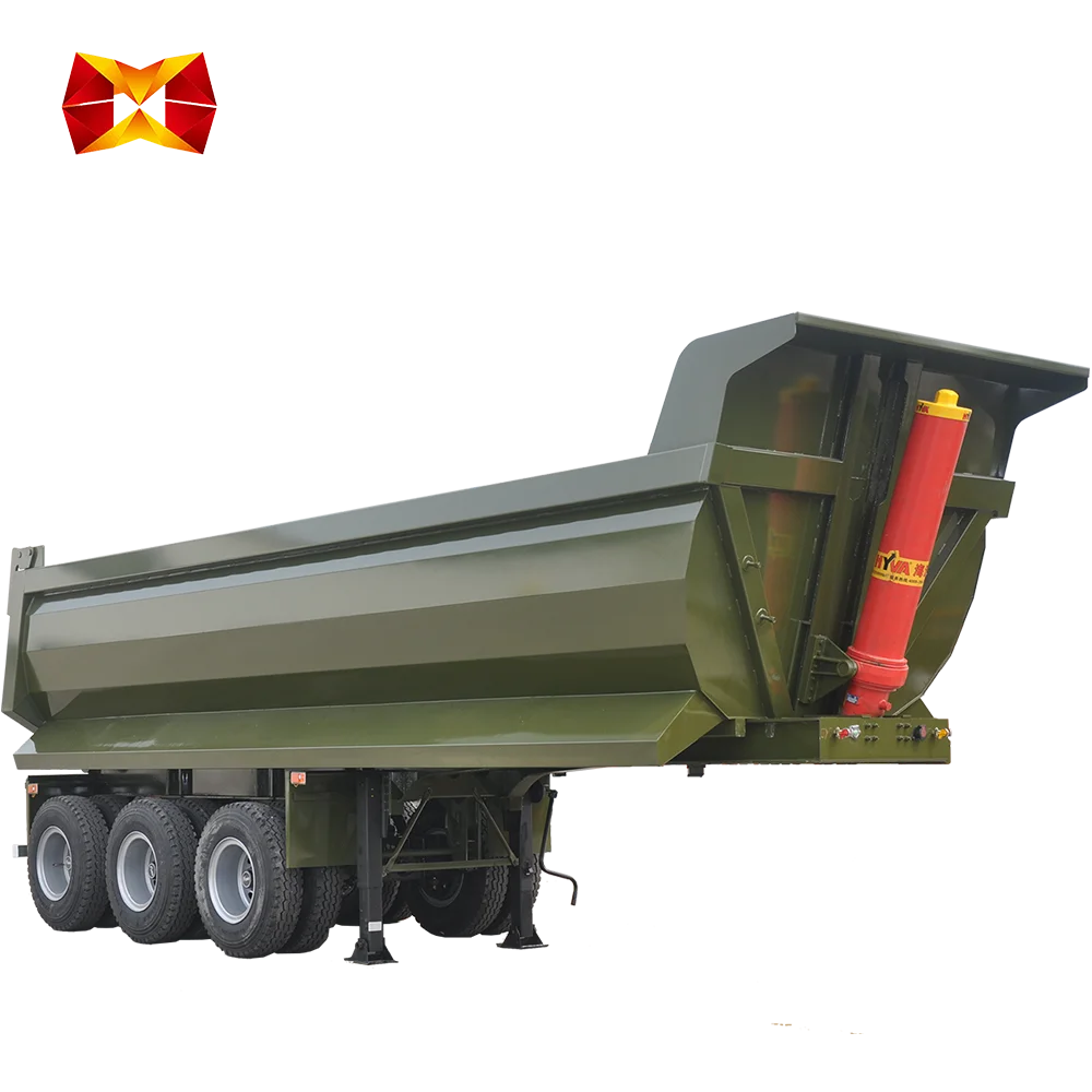 60 Ton rear tipper bulk dump Agricultural barley Hydraulic rollover atv side farm tractor trailer buggy utility tandem for sale