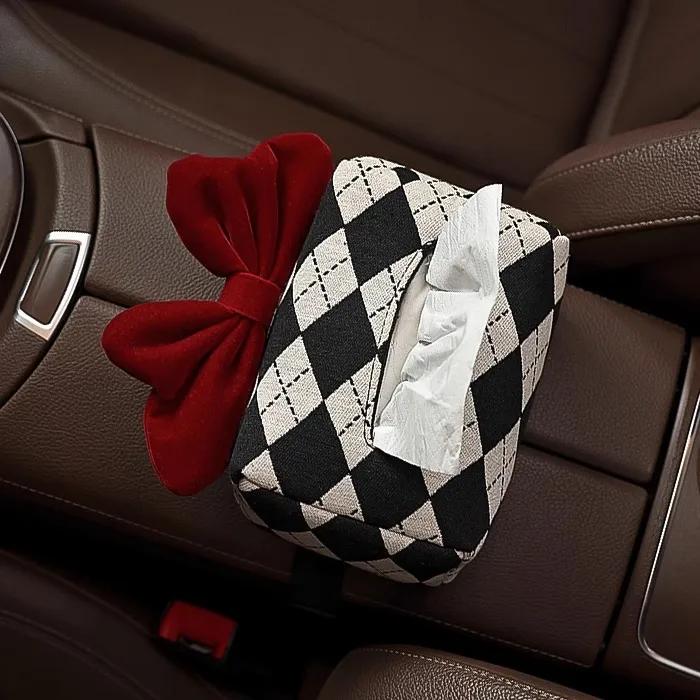 Customizable Logo Car Leather Tissue Box Hanging Car Seat Back Sunroof Visor Armrest Box Creative Paper Box Automotive Supplies