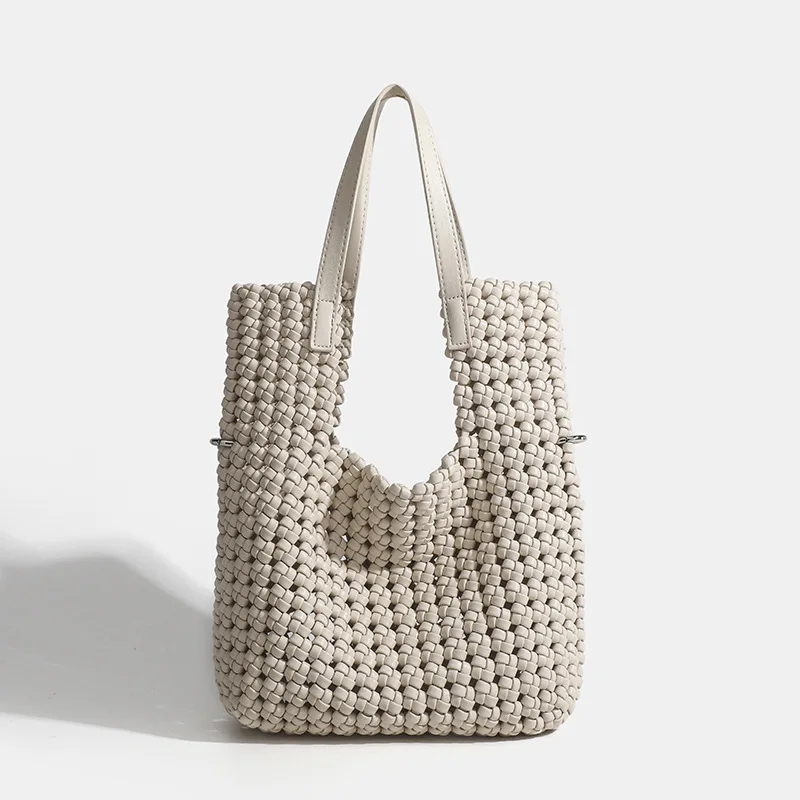 2024 Customize New Style Beach Bag Nylon Woven Tote Bag Hand Make Weave Bag Handmade Nylon Tote