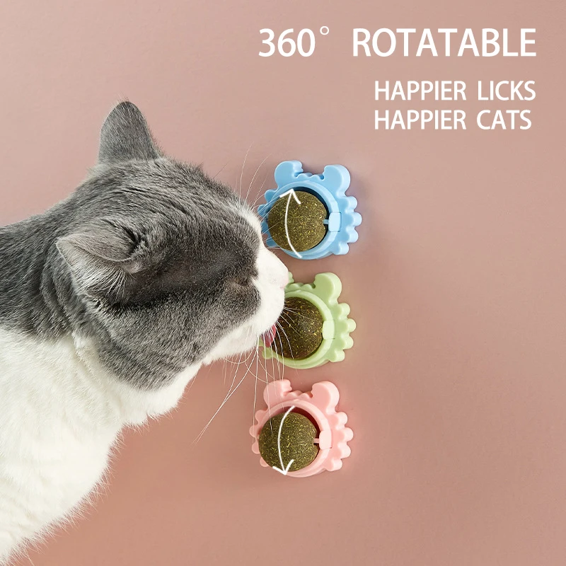 Contail catnip sugar balls/ Smart cat toys interactive ball catnip sucker catnip wall ball toys for cats mint