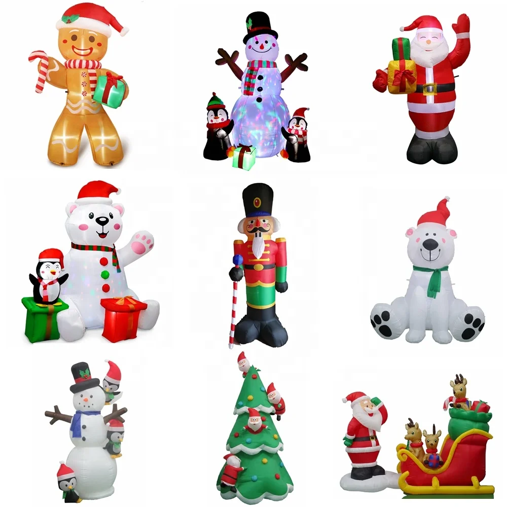 Ourwarm Large 6ft 8ft 5ft 5m 6m Outside Giant Decor tall Custom Inflatable Christmas Decoration with Led Light