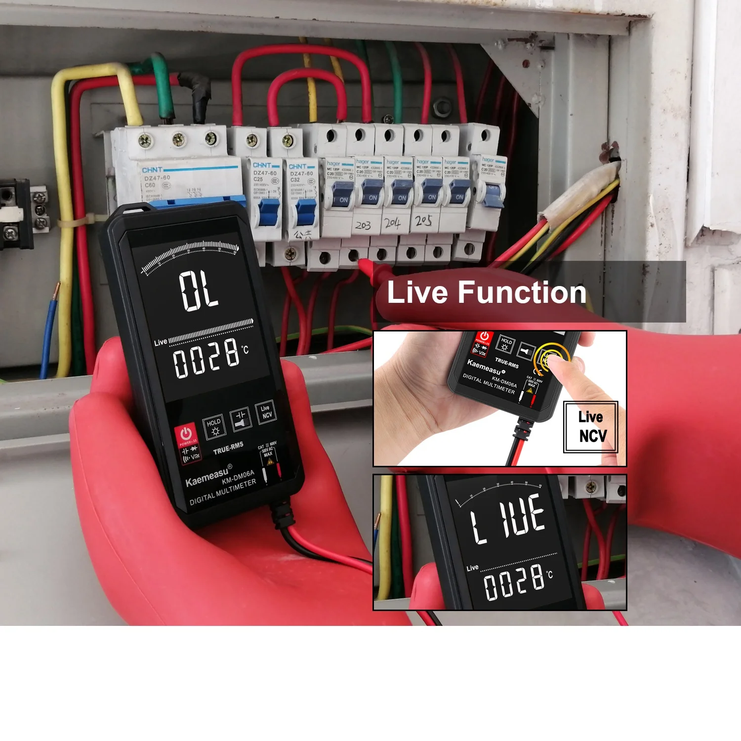 EBTN display Touch Digital Multimeter 6000 Count Digital Multimeter Ncv Function Neutral Live Wire Test Digital Multimeter