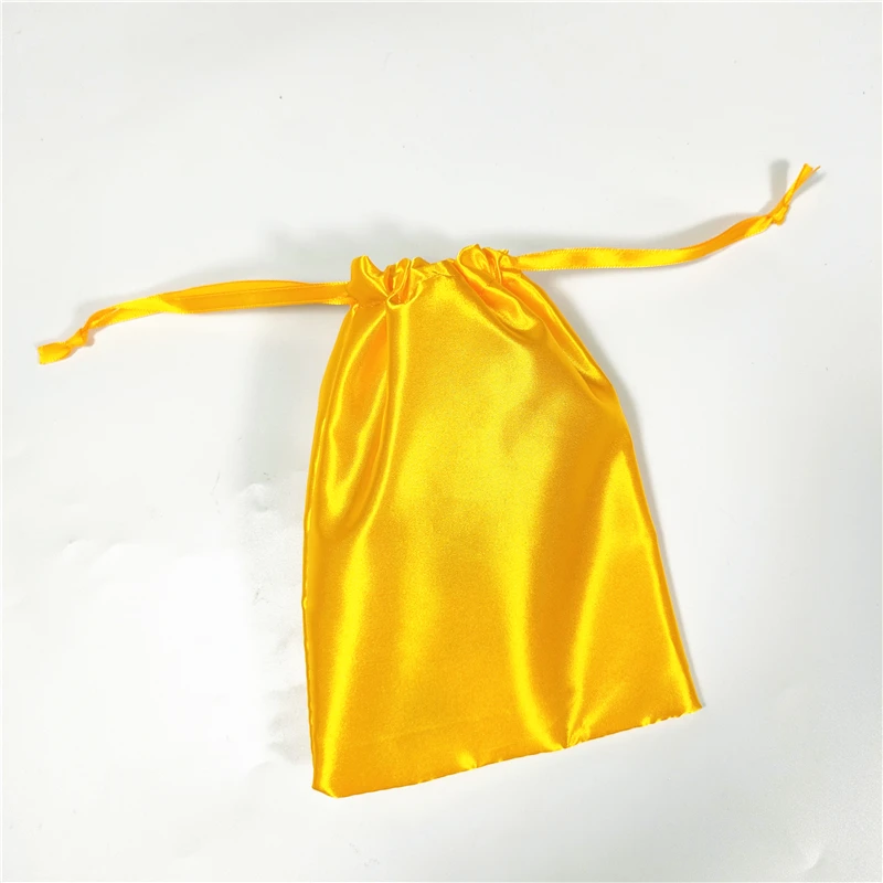 Sample sublimation gift custom logo candy bag satin brocade pouch  embroidery pouches for packaging human hair wig satin bag