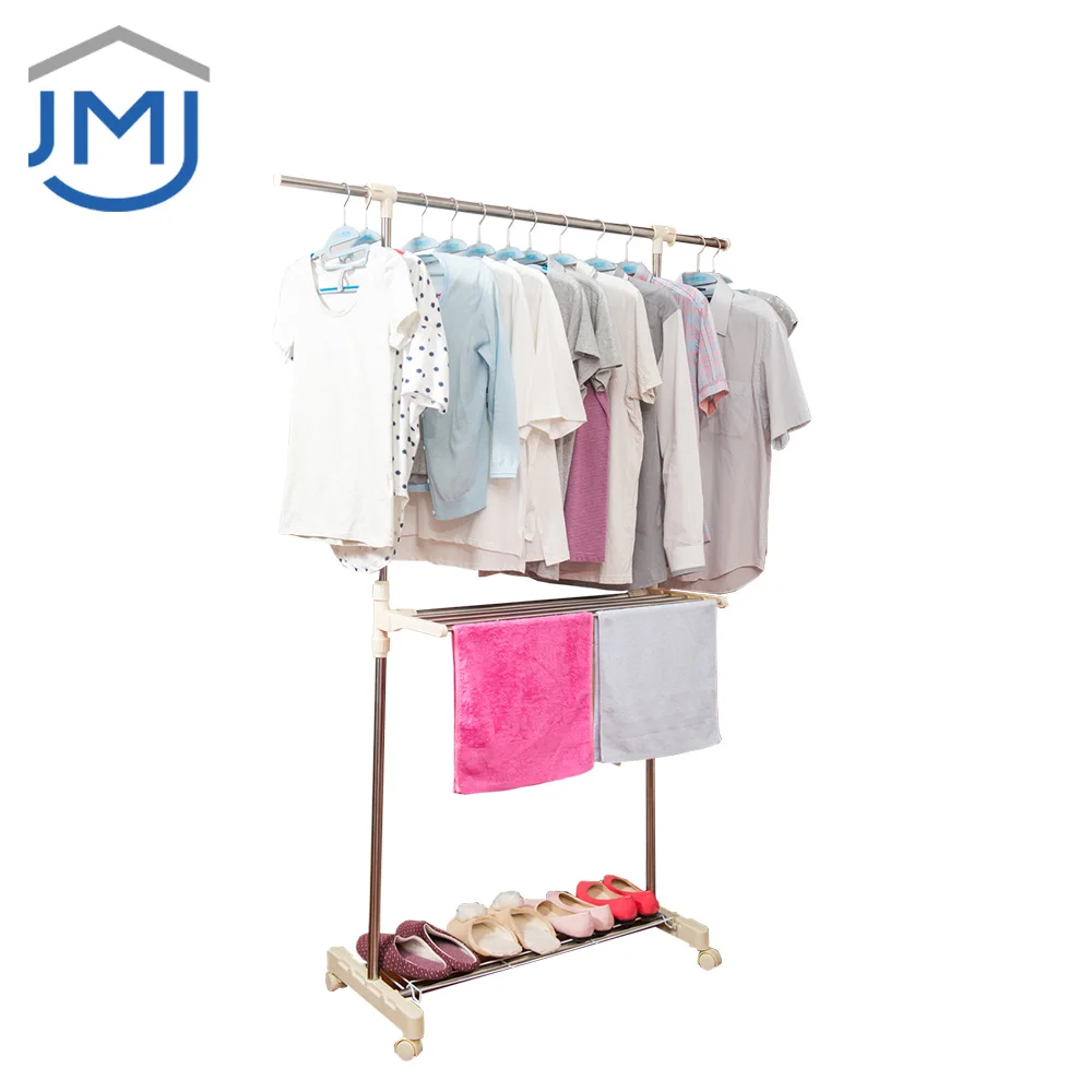 2021 Adjustable Laundry Racks Coat Hanger Stand Easy Storage Clothes Dryer Rack