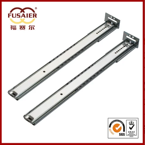 Fusaier  Supply Strong 35mm Pull Type Two-Folds Drawer 45mm Width Central Slide Telescopic Slide  Rail Ball Bearing Linear Slide