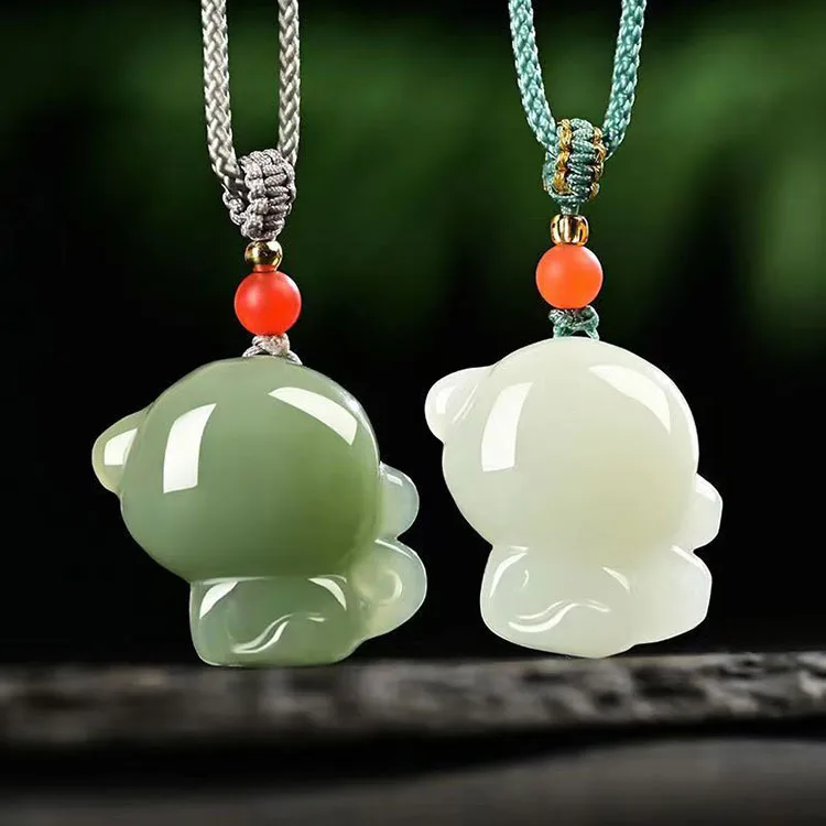 Wholesale Products Natural Stone Crystal Crafts Crystals Healing Stones Hetian Jade Monkey Crystal Pendant for Women