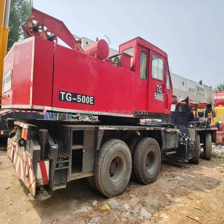 Used 1998 year Tadano 50 ton TG-500E lifting and transporting heavy objects truck crane for building construction