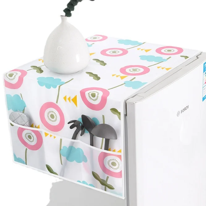 PEVA Waterproof Refrigerator Hanging Bag Microwave Oven Cover Hanging Bag Refrigerator Dust Cover