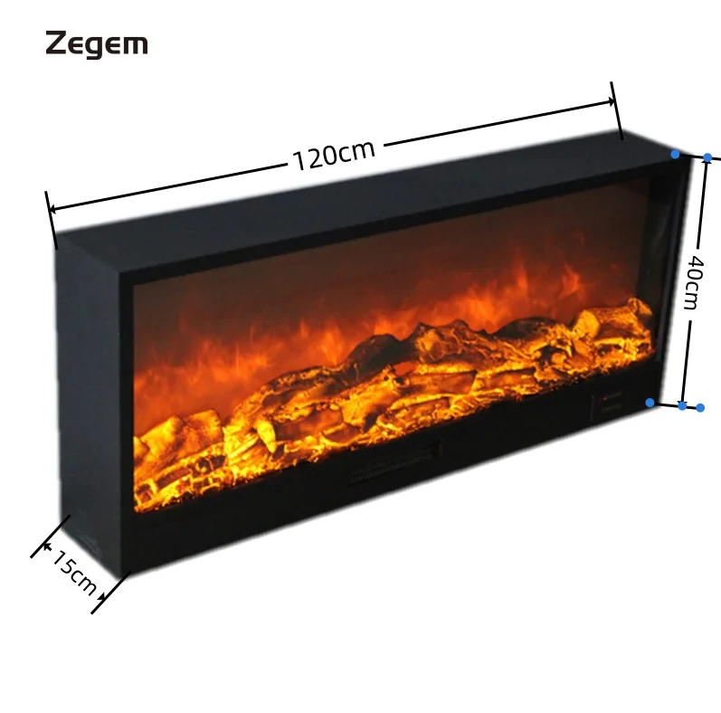 120cm Realistic LED Electric Fireplace Heating Device with Fire Effect
