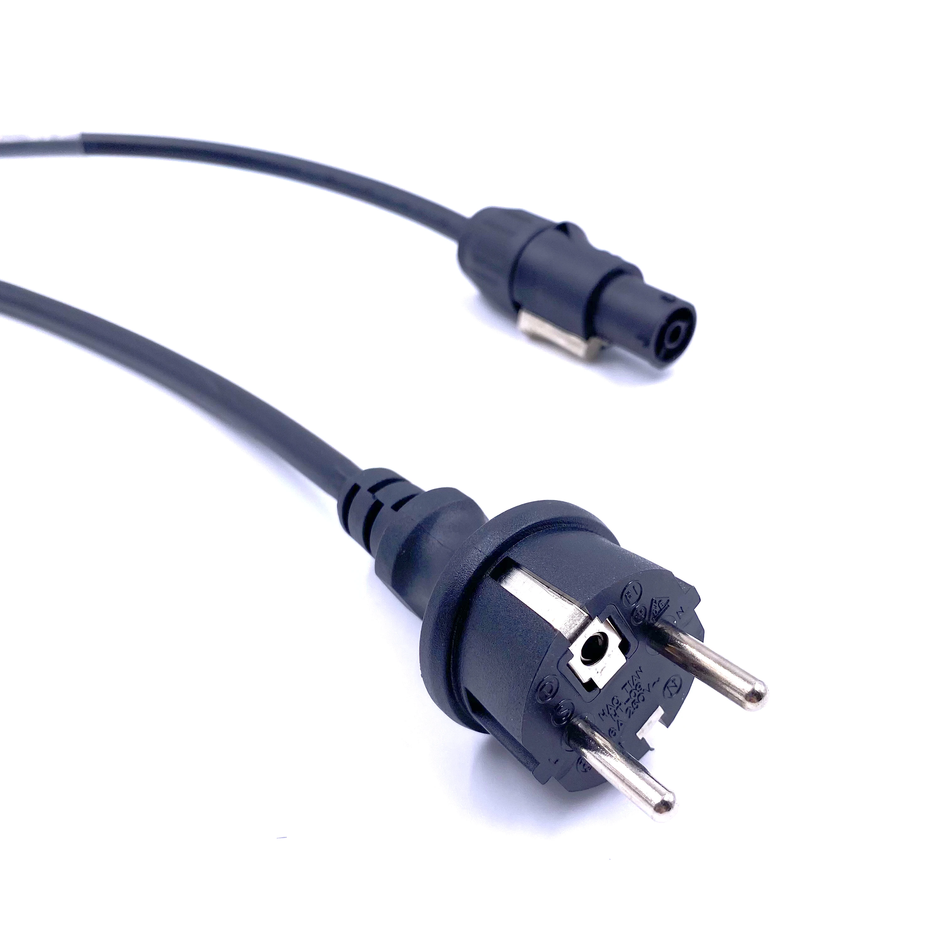 European Plug to powerCON True1 Plug with 3*2.5mm^2 Rubber/PVC Cable Stage Light Cable Series