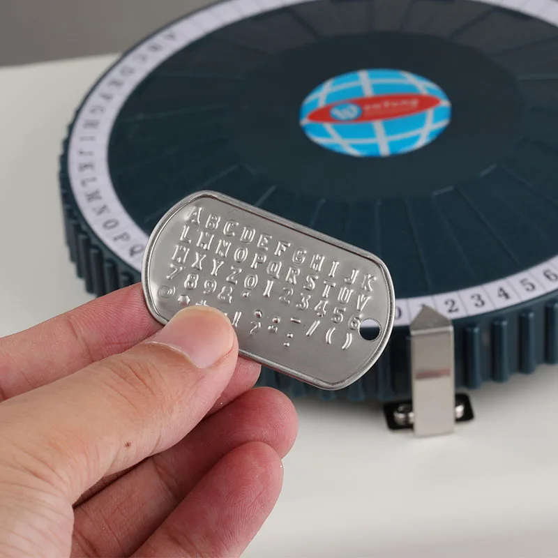 Dog Tag Embosser Machine Stainless Steel Card Embossing Machine 52 Characters Code Dog Tag Manual Marking Machine