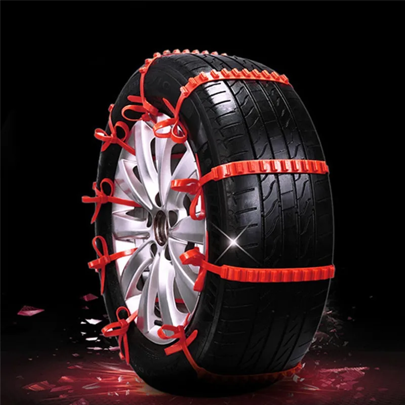 10 Pcs Anti-skid Snow Chains Car Winter Tire Wheel Chains Winter Outdoor Snow Tire Emergency zip ties