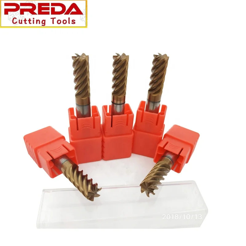 HRC55 Solid carbide 6 flutes tungsten carbide square end mill milling cutter