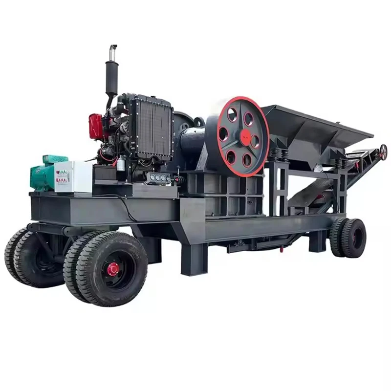 10-20T/H mobile diesel crusher Gold mine jaw crusher