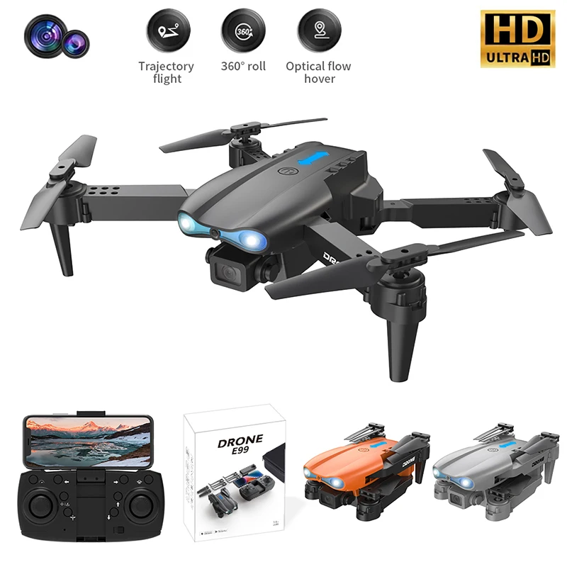 High Quality Foldable Mini e99 Pro RC Drone with Dual Camera 4K HD Professional Remote Control Long-lasting Toy Drone Convenient
