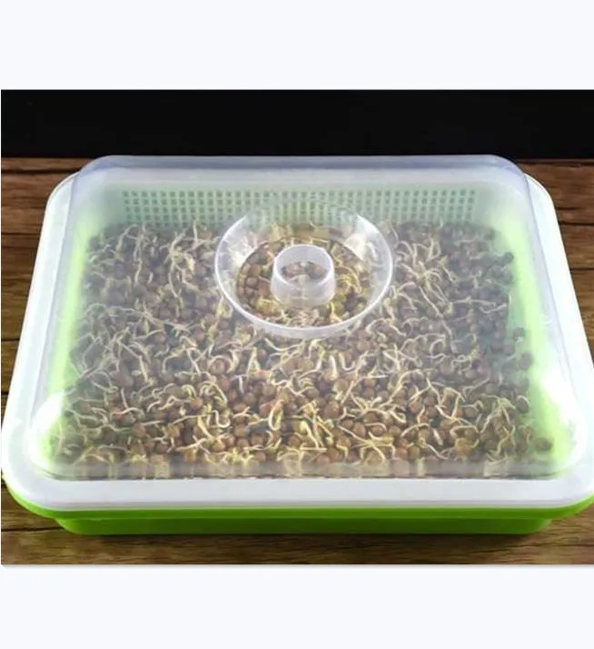seed sprouter tray with  lid PP material molded plastic wheat been nursery trays
