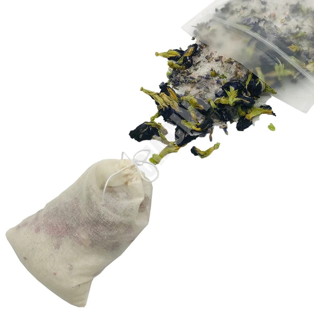 Multiflora розовая ткань для ванны упаковка натуральный чай морская соль спа соли