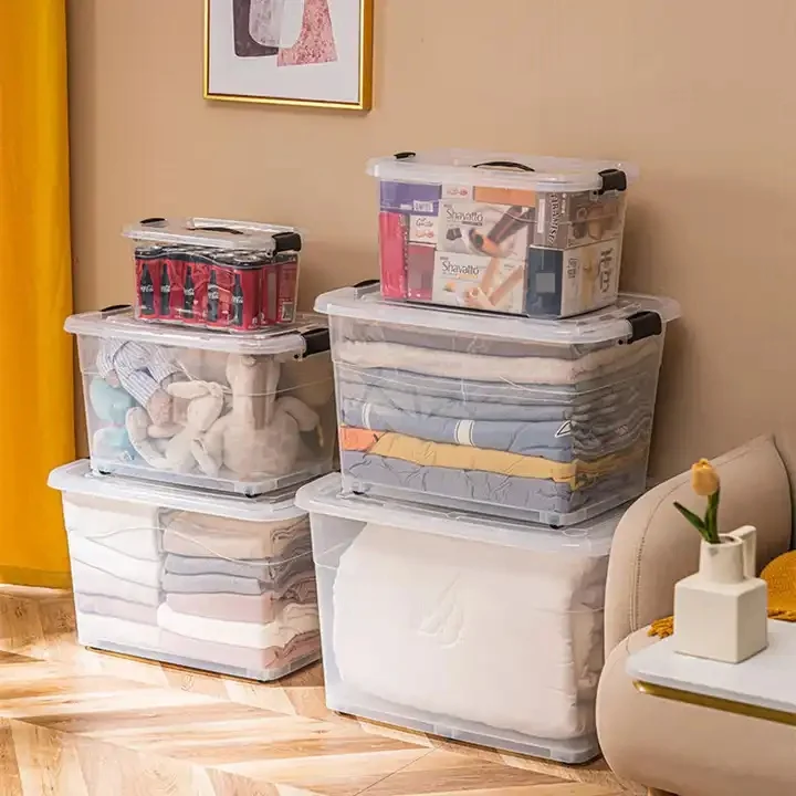 Plastic Storage Organiser Transparent Extra Large Clothes Storage Boxes Wholesale Quilt Toys Clothes Storage Boxes