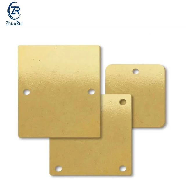 Custom Any shape brass name plates round rectangle blank brass dog tags logo engraved solid brass blank