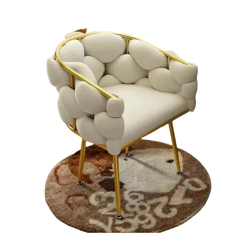 Gold Luxury Nordic Modern Metal Sofa Sets Velvet Wing Waiting Lounge Accent Furniture Living Room Chairs