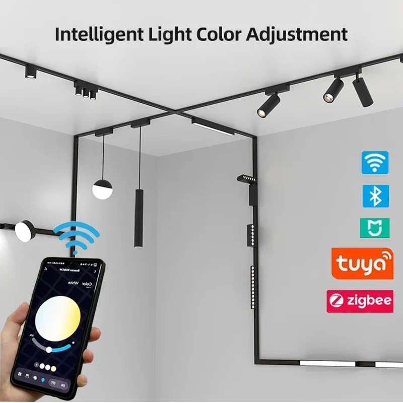 Commercial Lighting Magnetic Track Light System Recessed Surface Mounted Spot Focus Linear Led Magnetic Light