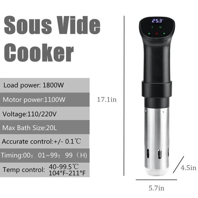 1800 Вт высокое качество Sous Vide точная настройка температуры и цифровой таймер Медленная Плита для