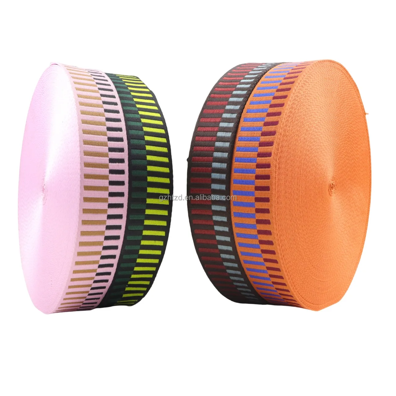 2-inch polyester cotton jacquard ribbon with customized patterns and multi-color matching for use in shoe materials and bags