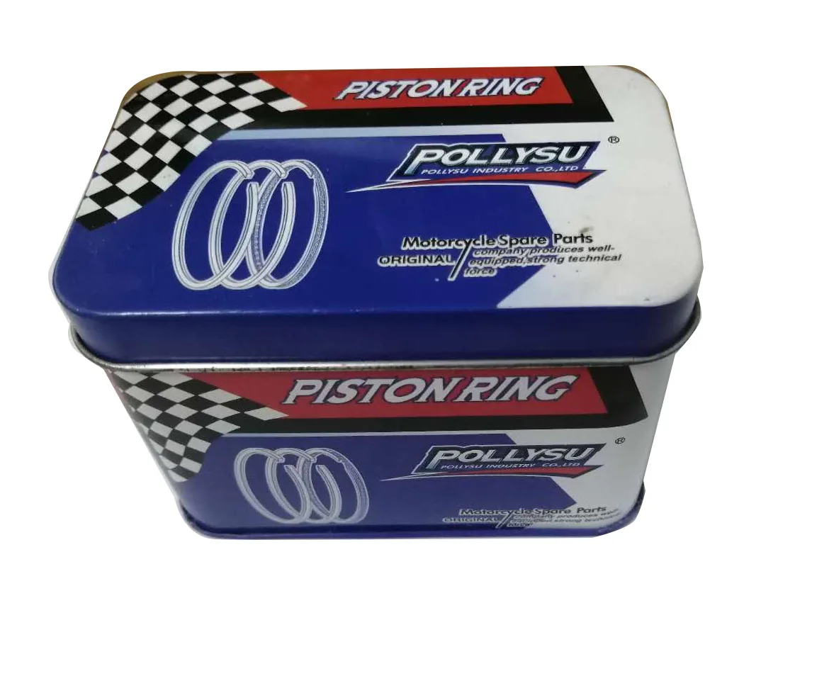 Good quality rectangle  tin packaging metal boxes for 10 Sets Motorcycle spare parts piston ring