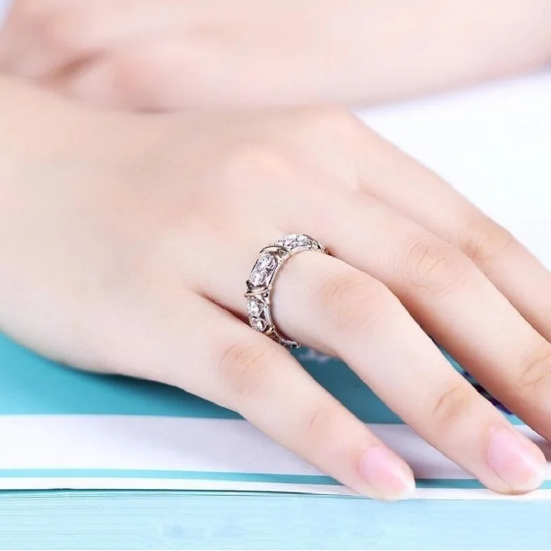 Zooying Fashion Temperament Zircon Diamond Ring Diamond Titanium Steel Alloy Ring