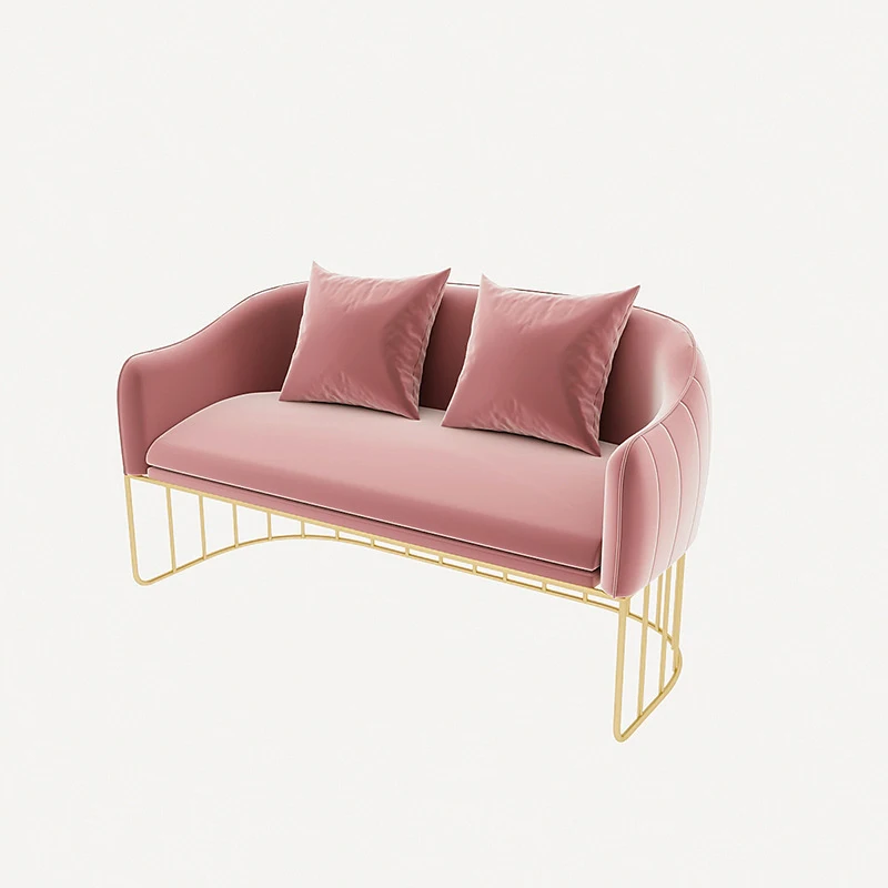 Contemporary style luxury home furnitures velvet upholstery golden stainless steel sofa chair