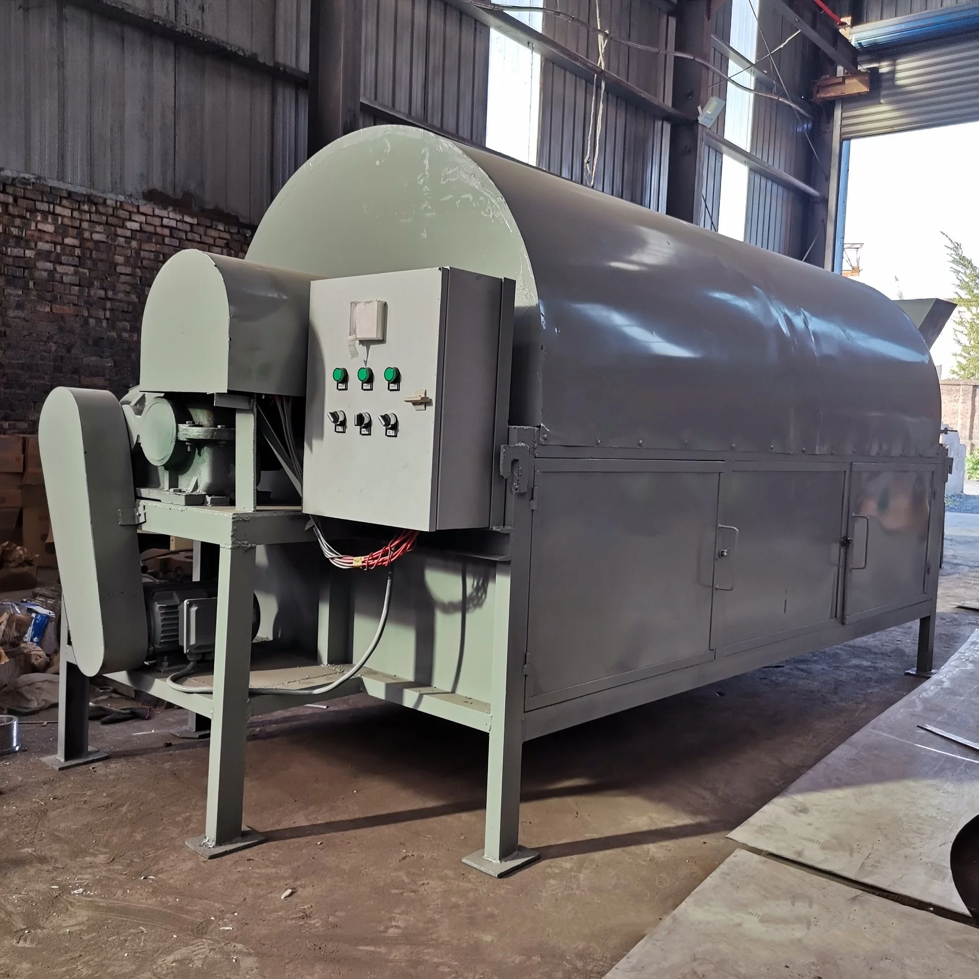 Factory directly 1000 model drum Rotary Dryer electric rod heating cow dung Chicken manure dryer