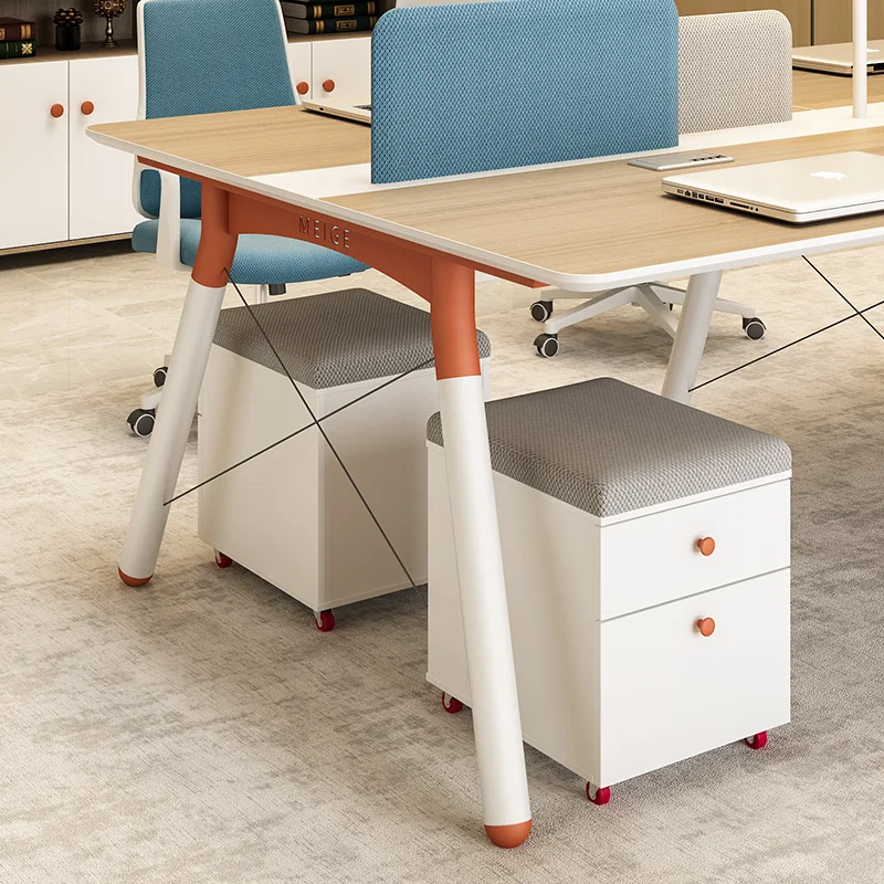 Оптовая продажа, офисная Рабочая станция на 6 мест из МДФ, офисный стол для конференций с перегородкой и подставкой