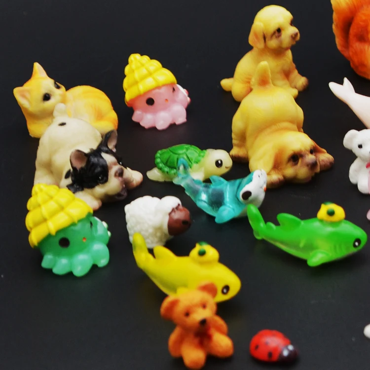 
diy house desk zen terrarium figurines accessories ladybug resin fish frog figures garden ornaments miniature 