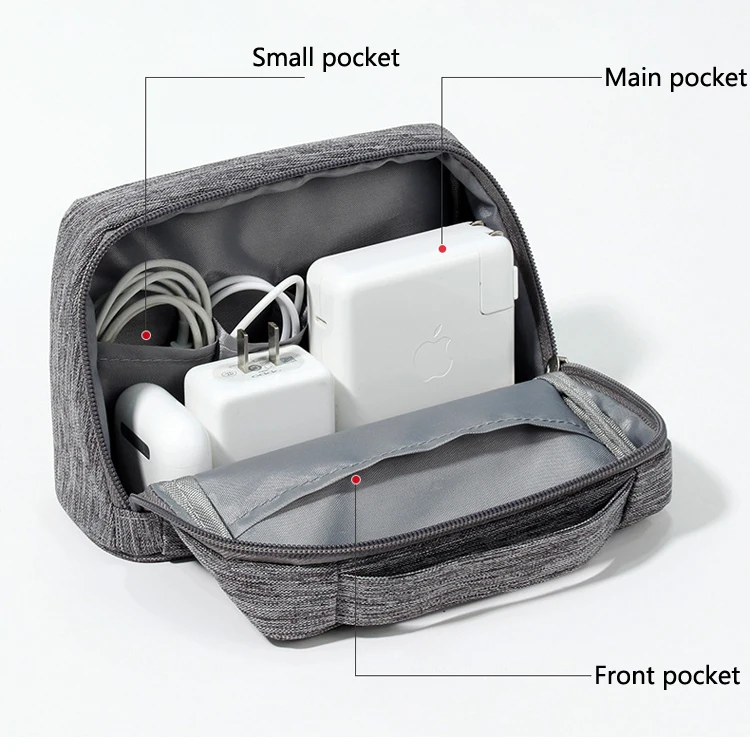 Multifunctional travel digital cable storage bag lightweight waterproof travel electronic accessories organizer pouch