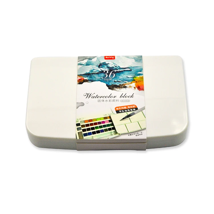 Легкий и портативный однотонный набор акварельных красок с 36 цветами Набор художественных принадлежностей для студентов