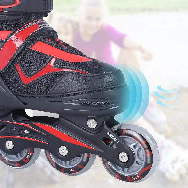 Fashion Adjustable 4 Wheel Flashing Roller Skate Shoes For Adult Girl Kids Rollerskates Inline Skates