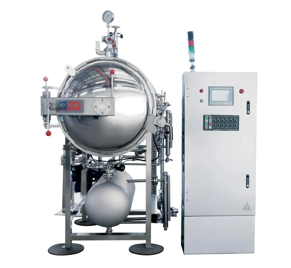 fully automatic small caned food test retort pilot plant lab autoclave