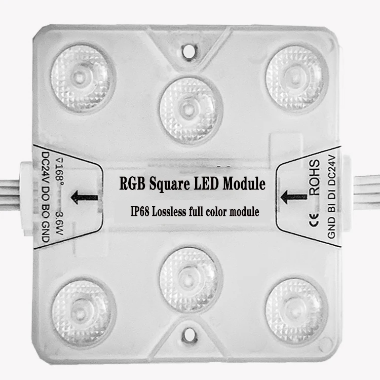 Professional Factory Smd 3030 Waterproof Mini Full Color  6 Lens Light Led Modules Ip68 Square Rgb Module