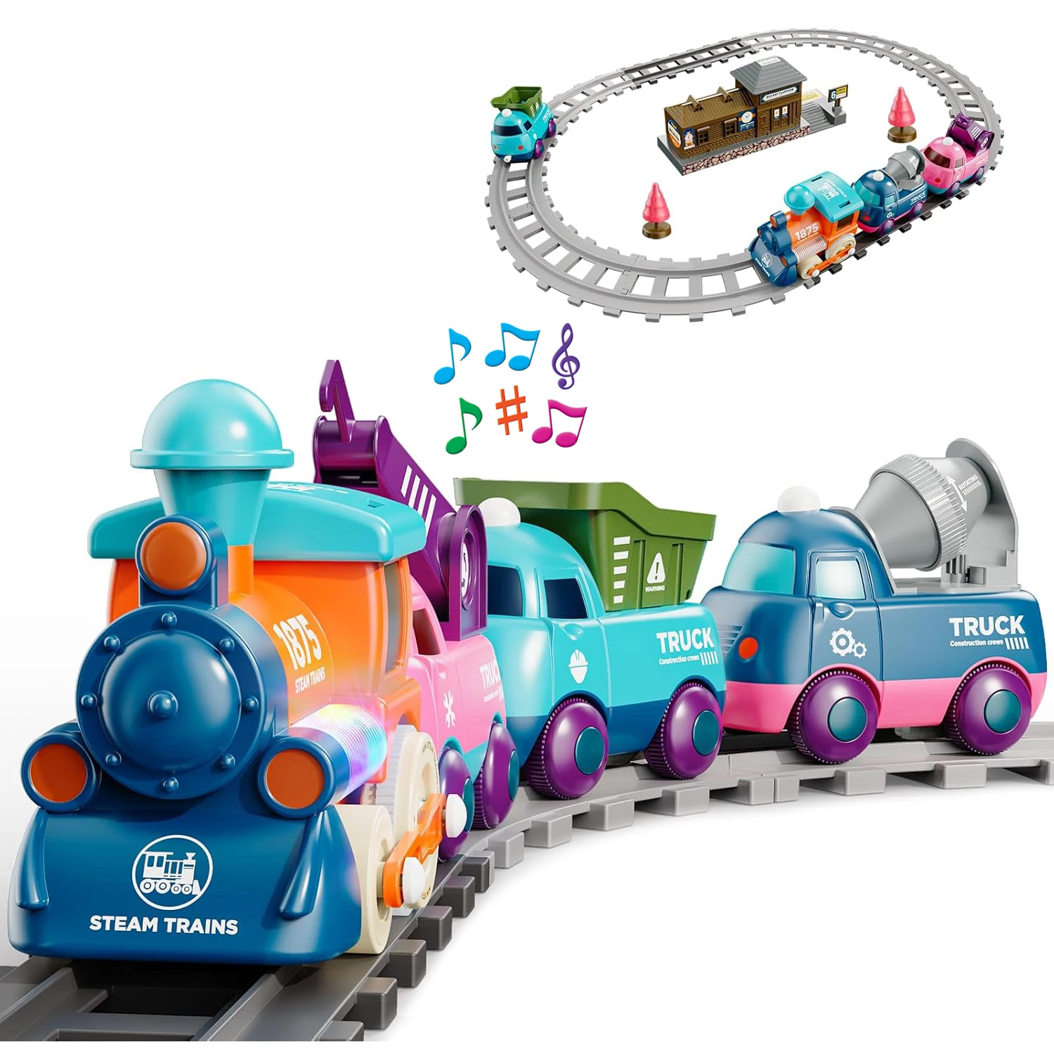 Fun Magnetic Train Set Toys for Toddlers 3+ with Train Tracks, Accessories, and Battery Power for Boys and Girls