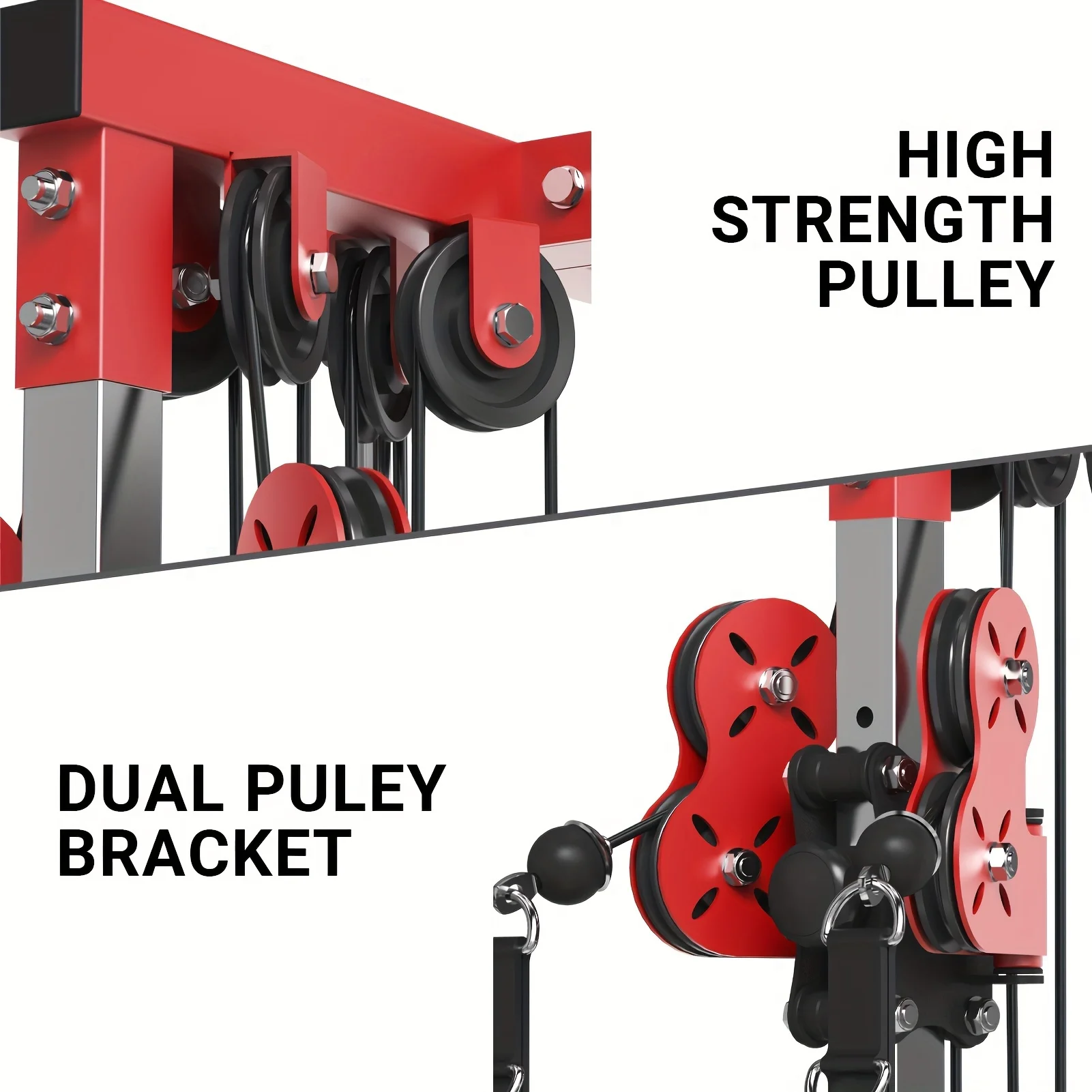 Fitness Multifunctional Trainer Wall Mount  Adjustable Dual System Pull Down Crossover Machine Chest Expansion Cable Station