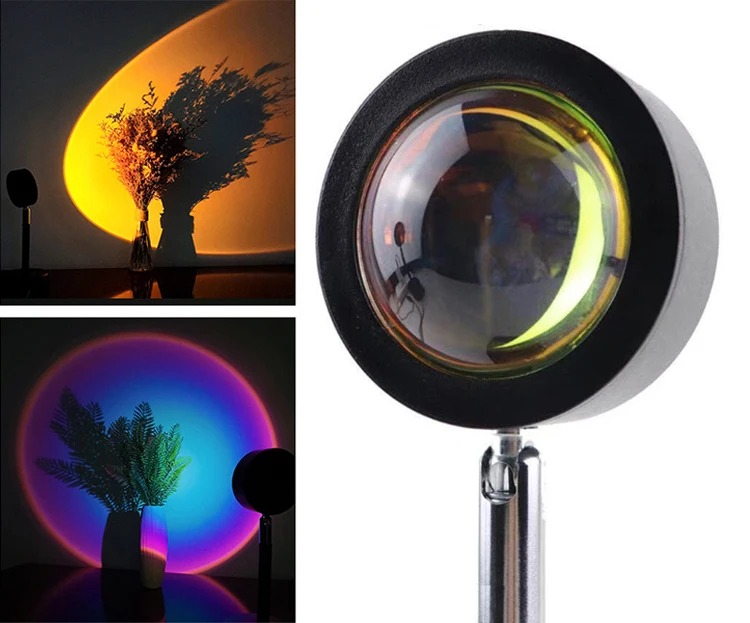 16 Colors Remote Control Night Light Sunset Projector Lamp for Decorating Home Coffee  Shop