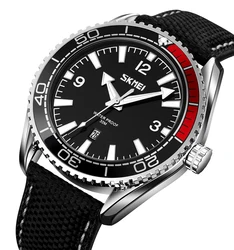 2022 luxury skmei 9291 business quartz movement watch band leather black casual watches for men