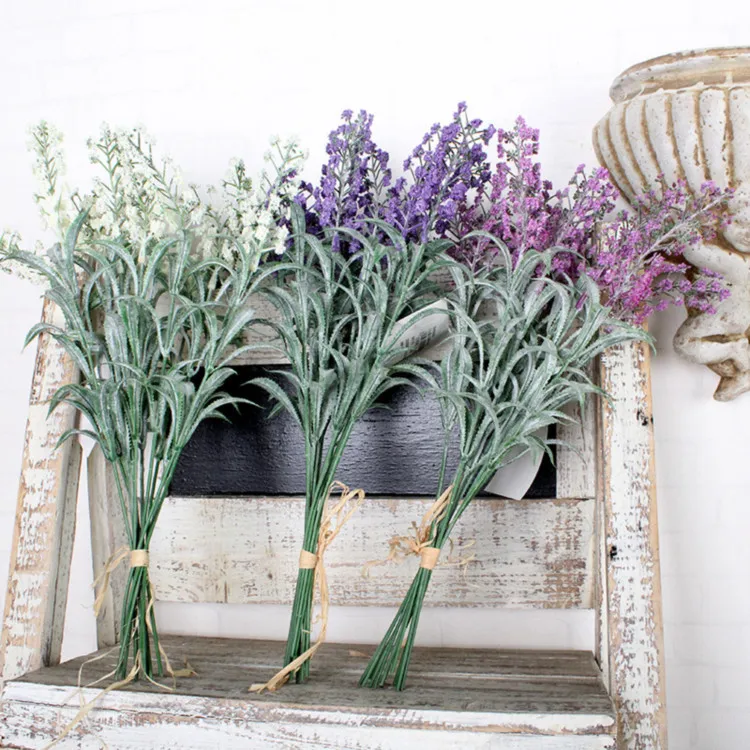 Alibaba New Style Artificial Flower Bulk Wedding Decoration Lavender Artificial Lavender