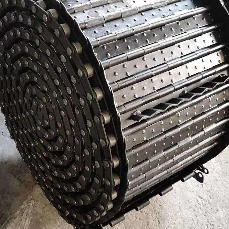 Conveyor Metal Plate chain belt For Convey Heavy Loads with sprocket